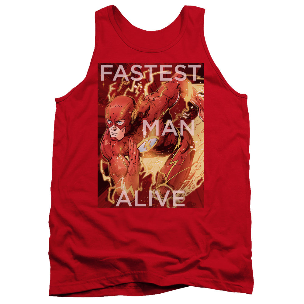 Justice League Fastest Man Alive Mens Tank Top Shirt Red Officially Licensed