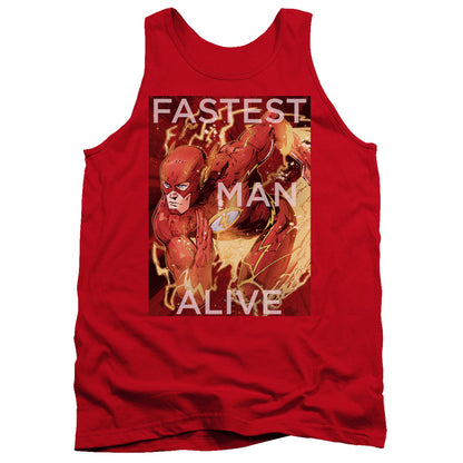 Justice League Fastest Man Alive Mens Tank Top Shirt Red Officially Licensed