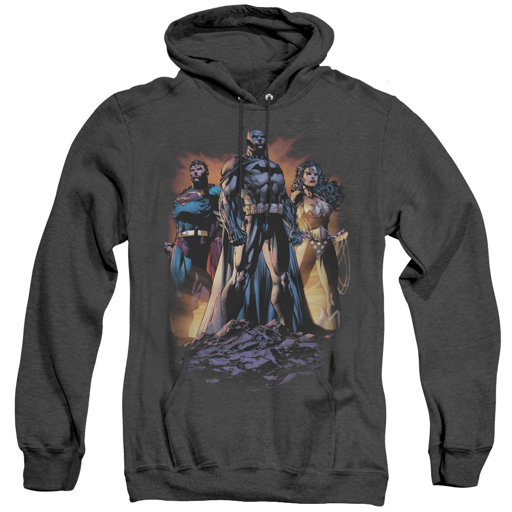 Justice League Of America Take A Stand Heather Mens Hoodie Black Officially Licensed