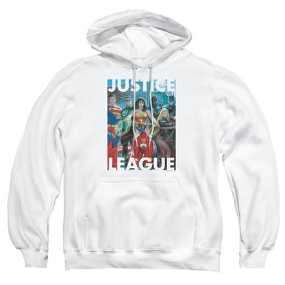 Justice League Of America Hall Of Justice Mens Hoodie White Officially Licensed