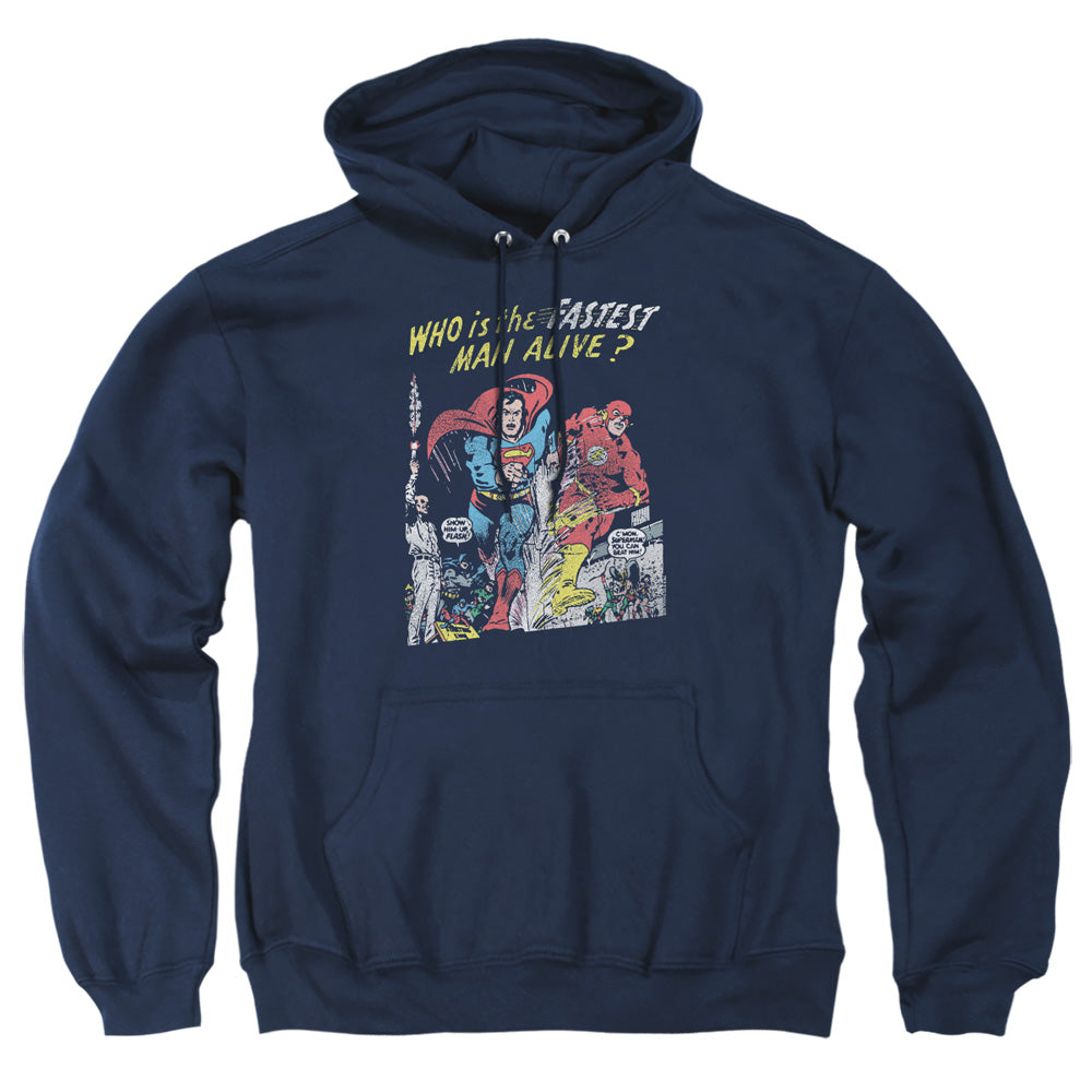 Justice League Of America Fastest Man Mens Hoodie Navy Officially Licensed