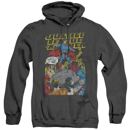 Justice League Of America Ultimate Scarifice Heather Mens Hoodie Black Officially Licensed