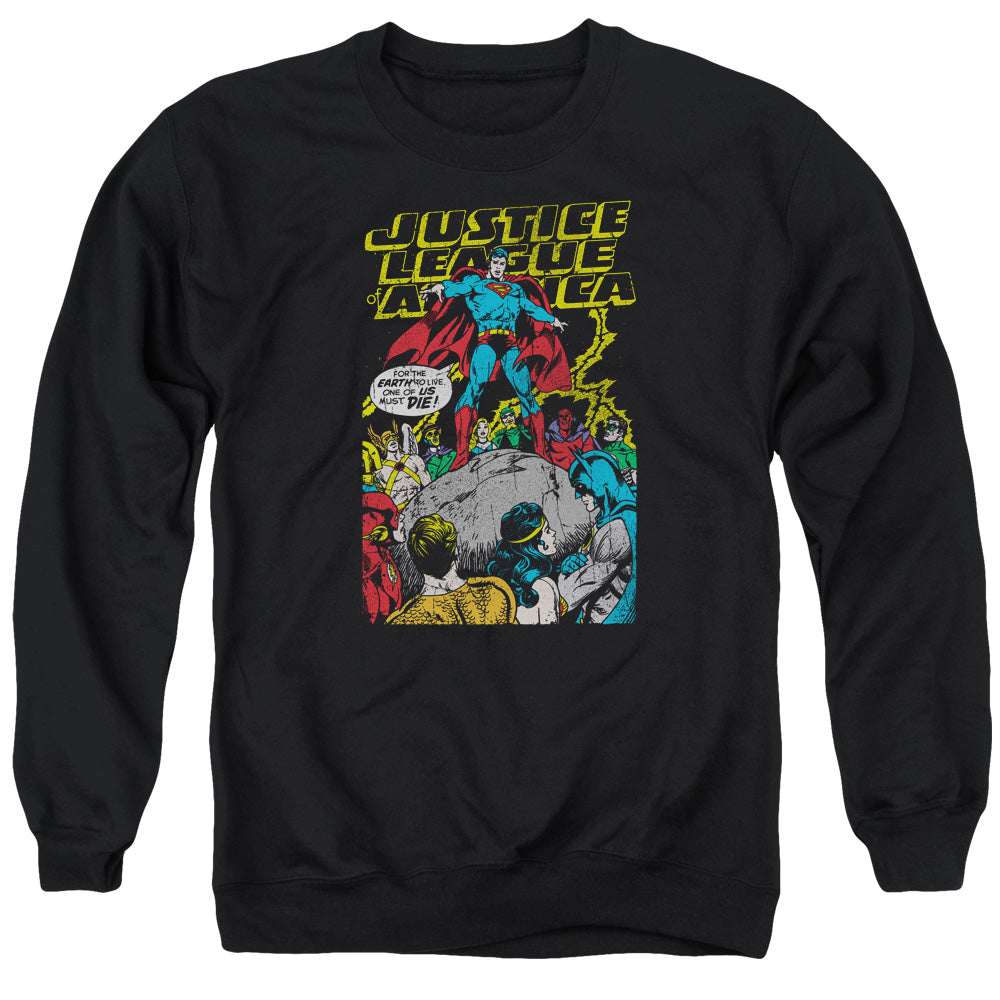 Justice League Of America Ultimate Scarifice Mens Crewneck Sweatshirt Black Officially Licensed