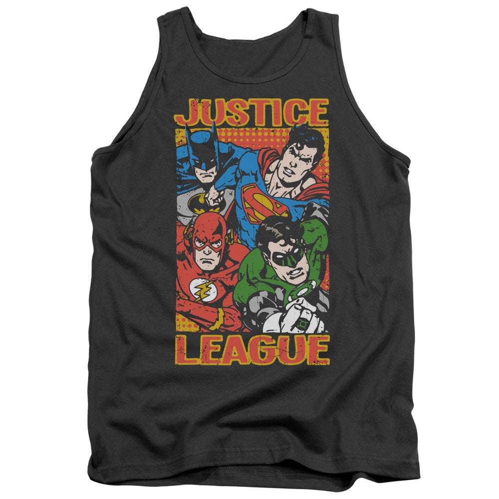 Justice League Hero Mashup Mens Tank Top Shirt Charcoal