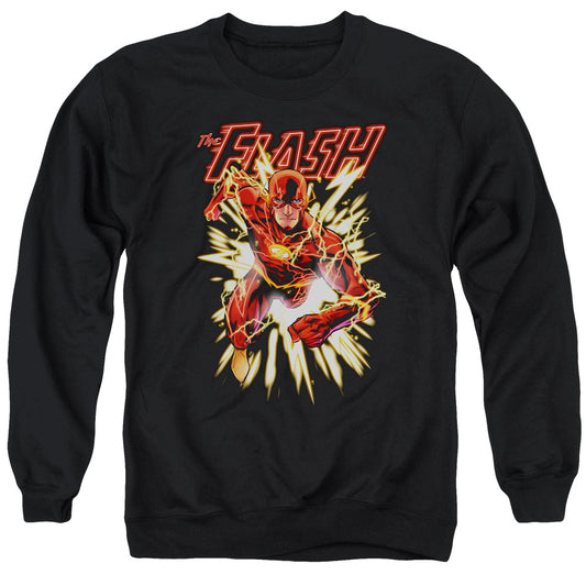 Jla Flash Glow Mens Crewneck Sweatshirt Black