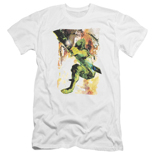 Jla Painted Archer Premium Bella Canvas Slim Fit Mens T Shirt White