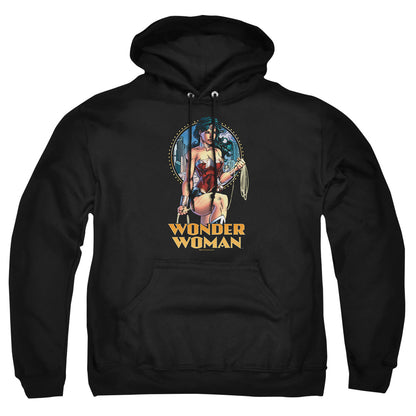 Justice League Of America City Warrior Mens Hoodie Black Officially Licensed