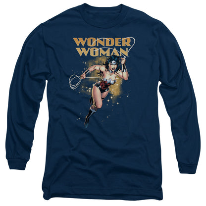 Jla Star Lasso Mens Long Sleeve Shirt Navy Officially Licensed