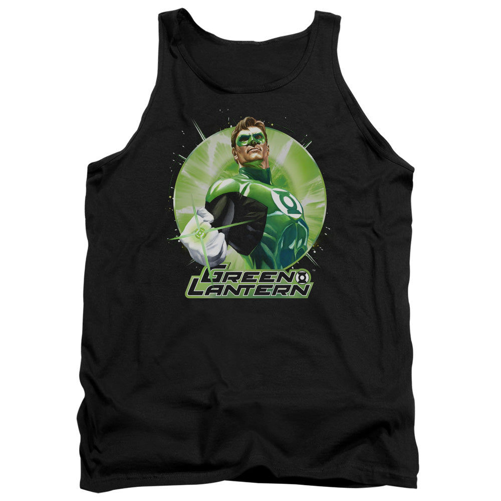 Justice League Assemble Green Static Mens Tank Top Shirt Black