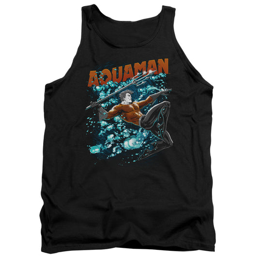 Justice League Assemble Aqua Bubbles Mens Tank Top Shirt Black