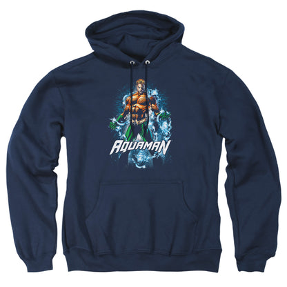 Justice League Of America Water Powers Mens Hoodie Navy Officially Licensed