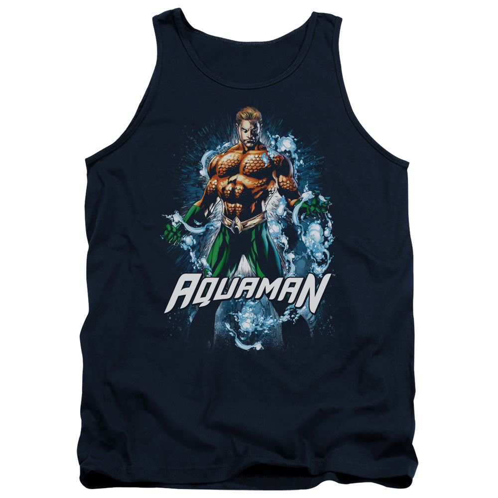 Justice League Assemble Water Powers Mens Tank Top Shirt Navy