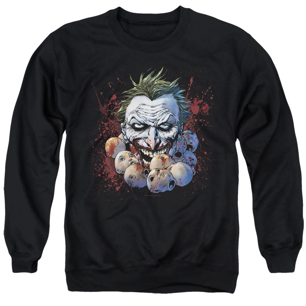 Justice League Of America Doll Heads Mens Crewneck Sweatshirt Black Officially Licensed