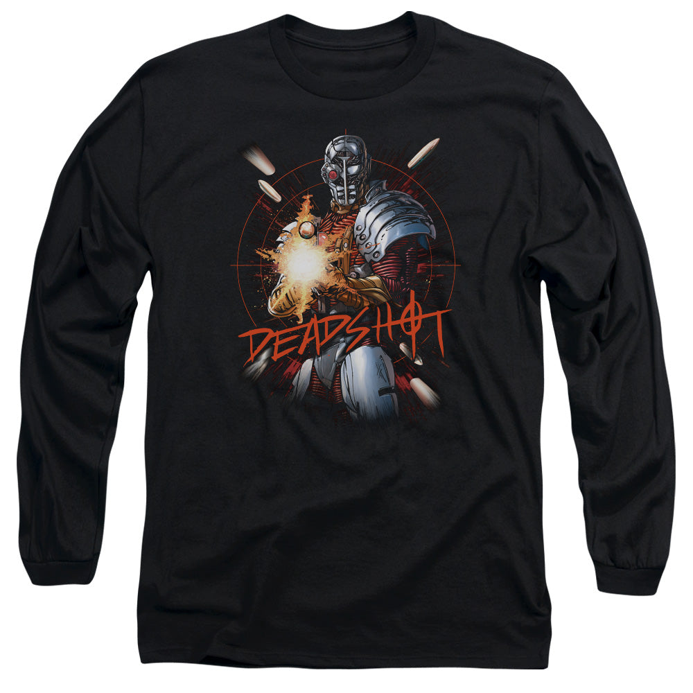 Jla Deadshot Mens Long Sleeve Shirt Black Officially Licensed