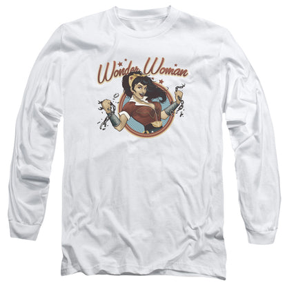 Jla Wonder Break Mens Long Sleeve Shirt White Officially Licensed