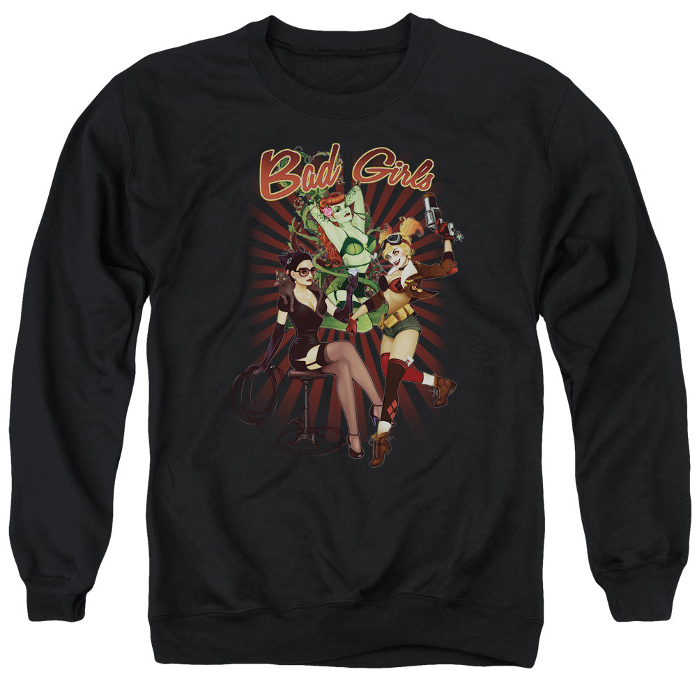 Justice League Of America Bad Girls Mens Crewneck Sweatshirt Black Officially Licensed