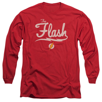 Jla Old School Flash Mens Long Sleeve Shirt Red