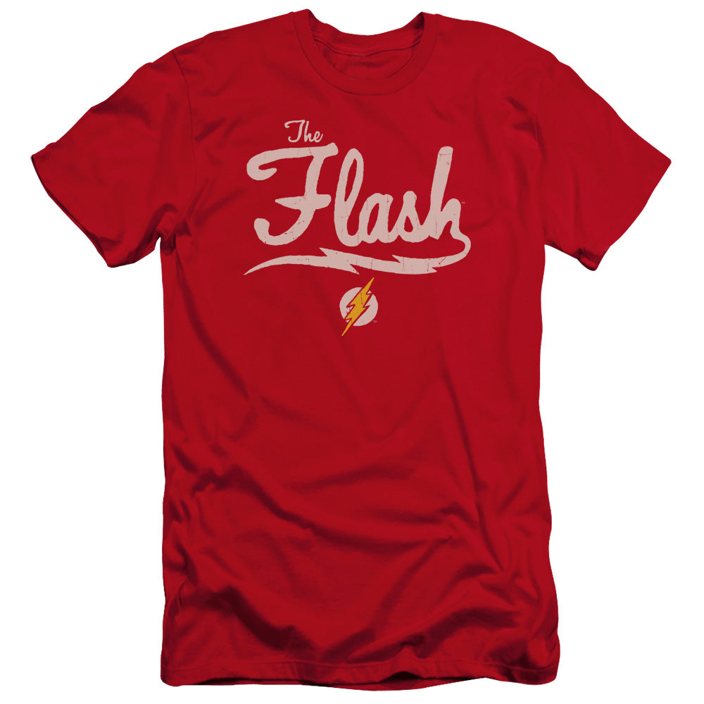 Jla Old School Flash Premium Bella Canvas Slim Fit Mens T Shirt Red