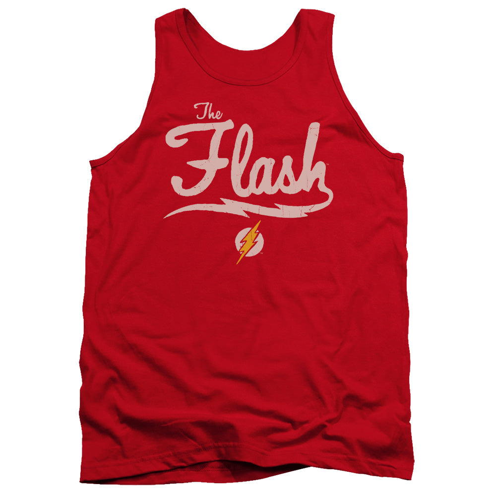 Justice League Assemble Old School Flash Mens Tank Top Shirt Red