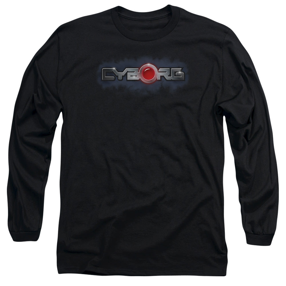 Jla Cyborg Title Mens Long Sleeve Shirt Black Officially Licensed
