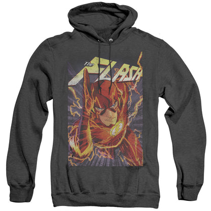 Justice League Of America Flash One Mens Heather Hoodie Black Officially Licensed