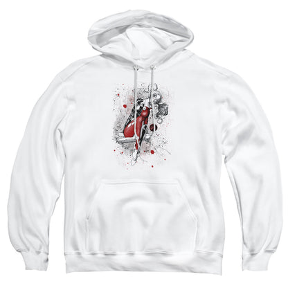 Justice League Of America Harley Sketch Mens Hoodie White Officially Licensed
