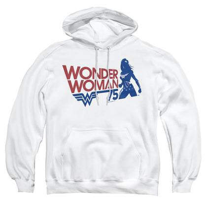 Wonder Woman Ww75 Silhouette Mens Hoodie White Officially Licensed