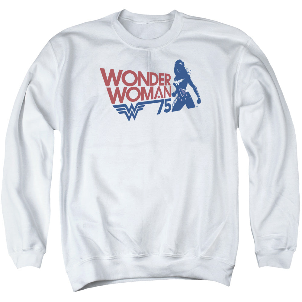 Wonder Woman Ww75 Silhouette Mens Crewneck Sweatshirt White