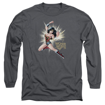 Wonder Woman Ww75 The Bracelets Of Submission Mens Long Sleeve Shirt Charcoal Officially Licensed