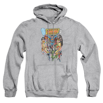 Justice League Of America Team Up Mens Hoodie Athletic Heather Officially Licensed