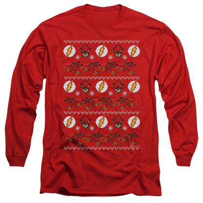 Dc Flash The Flash Ugly Christmas Sweater Mens Long Sleeve Shirt Red