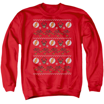 Dc Flash The Flash Ugly Christmas Sweater Mens Crewneck Sweatshirt Red