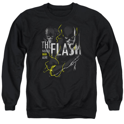 Dc Flash Bold Flash Mens Crewneck Sweatshirt Black Officially Licensed