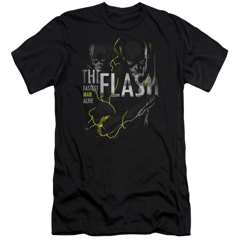 Dc Flash Bold Flash Hbo Premium Bella Canvas Slim Fit Mens T Shirt Black