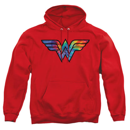 Dc Wonder Woman Wonder Woman Tie Dye Logo Mens Hoodie Red Officially Licensed