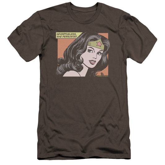 Wonder Woman She Persisted Hbo Premium Bella Canvas Slim Fit Mens T Shirt Charcoal