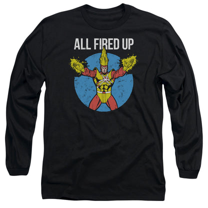 Jla Firestorms Party Mens Long Sleeve Shirt Black Officially Licensed