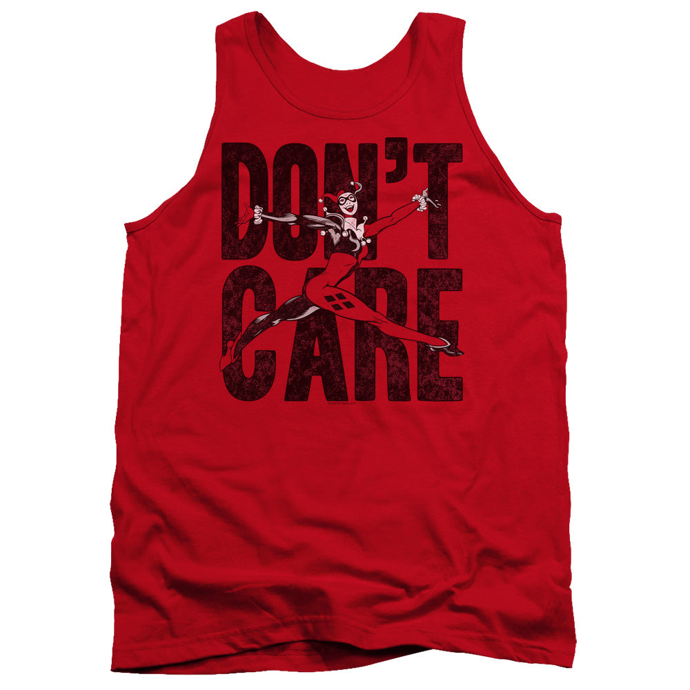 Justice League Assemble Don’T Care Mens Tank Top Shirt Red