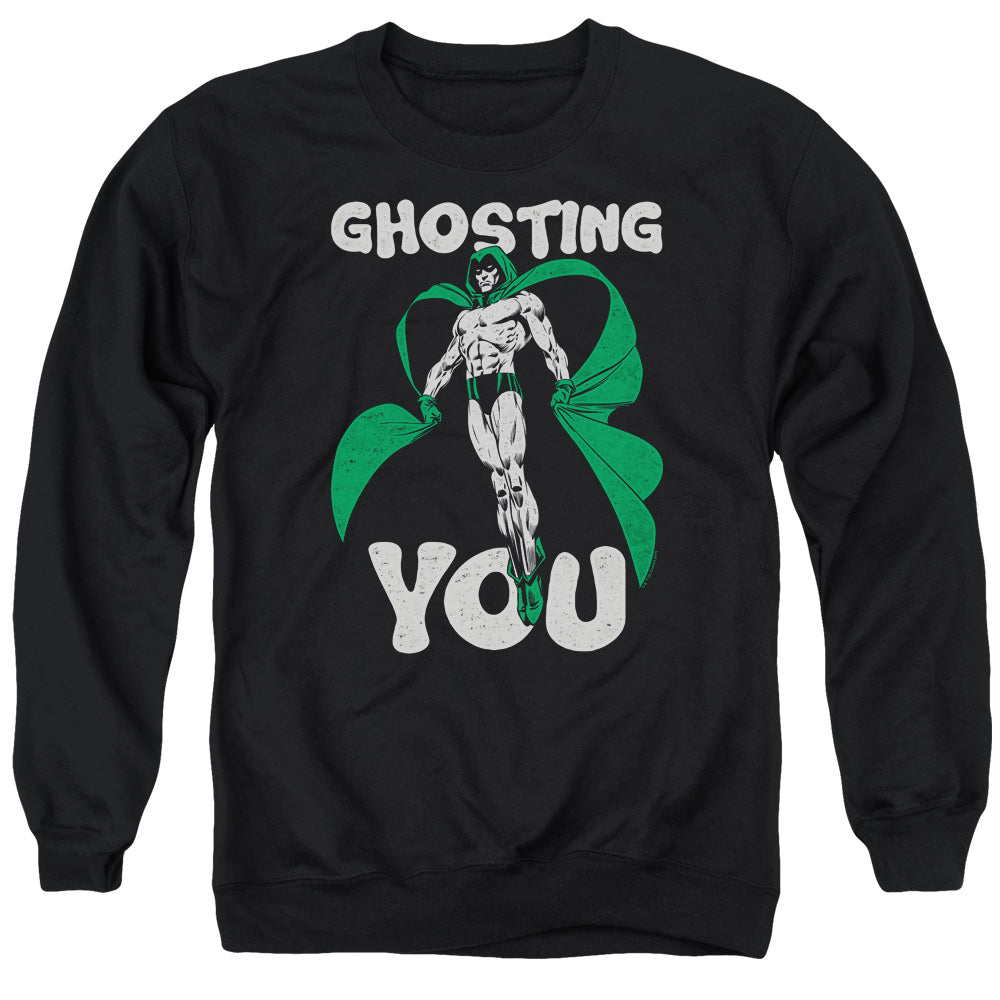 Justice League Of America Ghosting Mens Crewneck Sweatshirt Black Officially Licensed