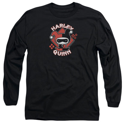 Jla Harley Chibi Mens Long Sleeve Shirt Black Officially Licensed