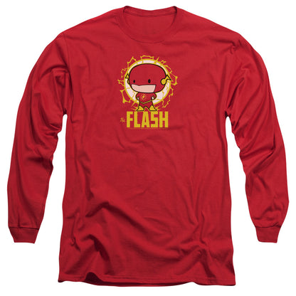 Dc Flash Flash Chibi Mens Long Sleeve Shirt Red Officially Licensed Officially Licensed