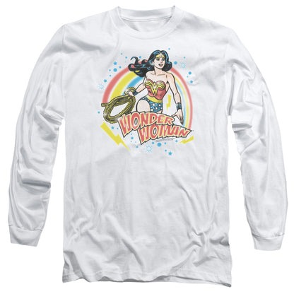 Wonder Woman Wonder Airbrush Mens Long Sleeve Shirt White