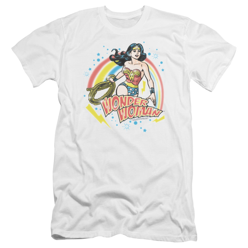 Wonder Woman Wonder Airbrush Hbo Premium Bella Canvas Slim Fit Mens T Shirt White