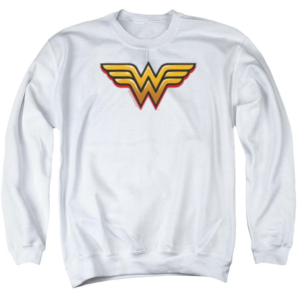 Dc Wonder Woman Airbrush Ww Mens Crewneck Sweatshirt White Officially Licensed