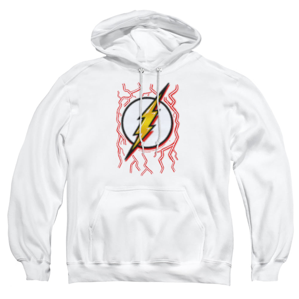 Dc Flash Airbrush Bolt Mens Hoodie White Officially Licensed