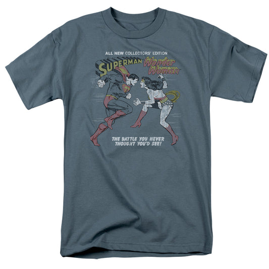 Justice League Of America The Battle Mens T Shirt Slate