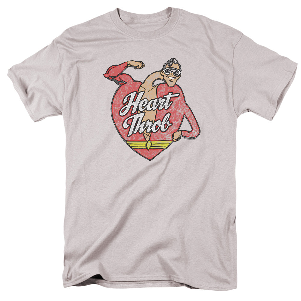 Justice League Of America Heart Throb Mens T Shirt Silver