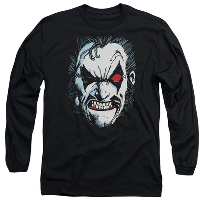 Jla In Lo Face Mens Long Sleeve Shirt Black Officially Licensed