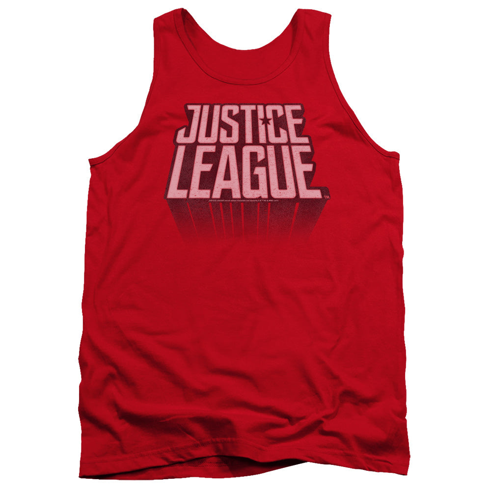 Justice League Movie League Distressed Mens Tank Top Shirt Red