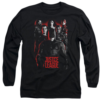 Justice League Movie The League Mens Long Sleeve Shirt Black Officially Licensed Officially Licensed